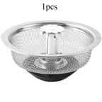 Universal Stainless Steel Sink Kitchen Strainer  Anti-Clogging Mesh Filter for Bathroom  Sinks Manual No Electricity Required