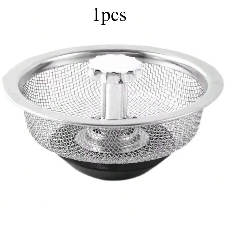 Universal Stainless Steel Sink Kitchen Strainer  Anti-Clogging Mesh Filter for Bathroom  Sinks Manual No Electricity Required