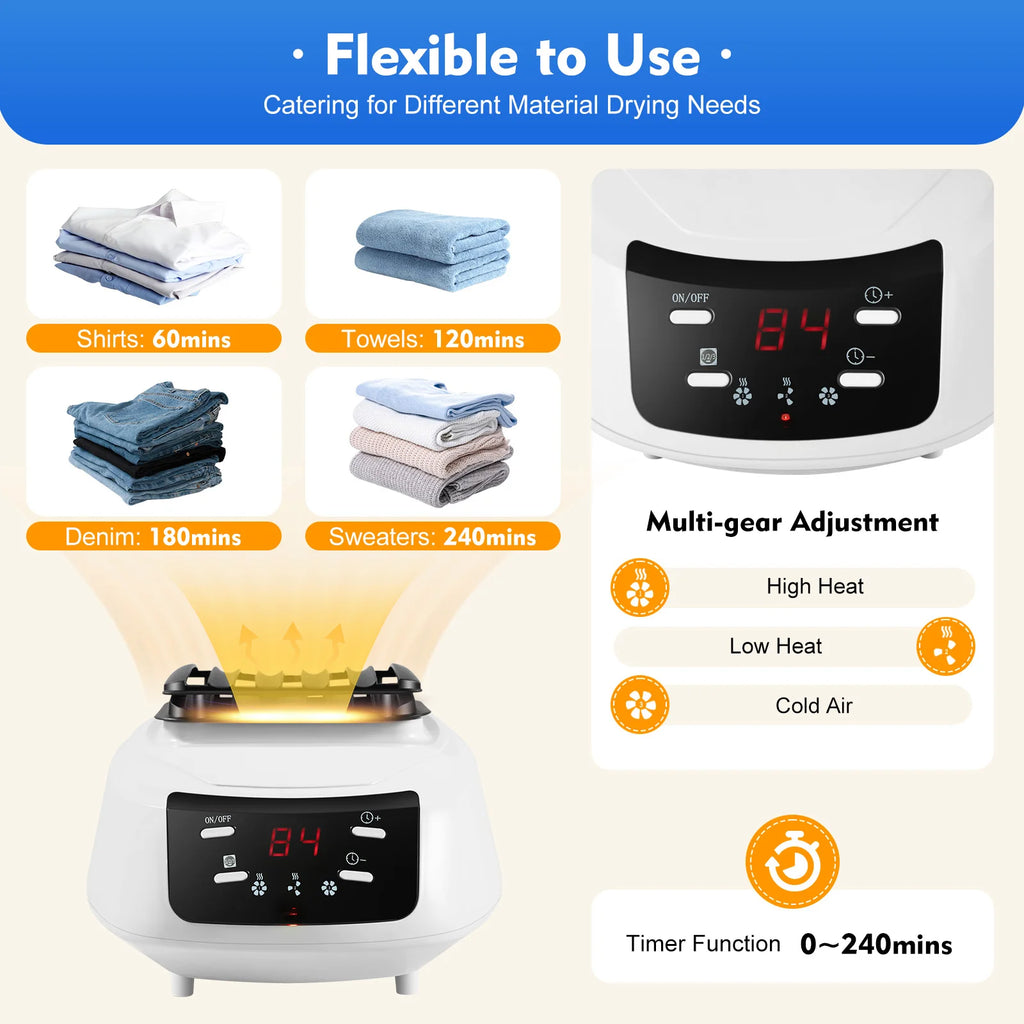 220V Folding Remote Control Dryer with Pattern for Drying Clothes 3 Gears Adjustment Dryer