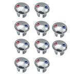 10PCS Faucet Handle Hot And Cold Water Sign Red And Blue Label Decoration Cover Kitchen Bathroom Mixer Tap Indicate For Holes