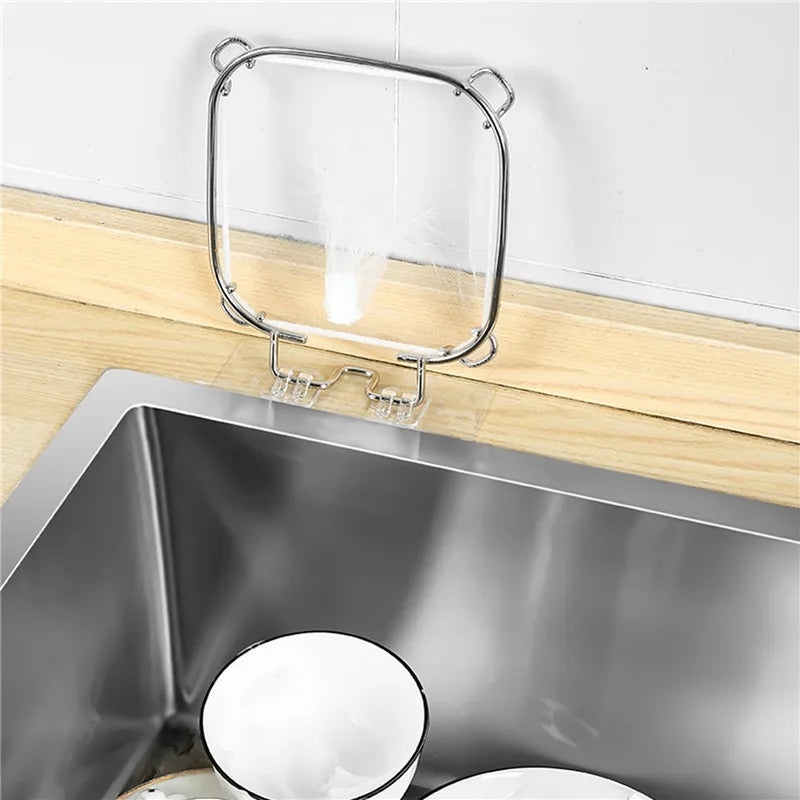Hanging Net Filter Bag Multi-Purpose Triangle Drainage Rack Drain Basket Kitchen Sink Filter Leftovers Soup Food Drainer