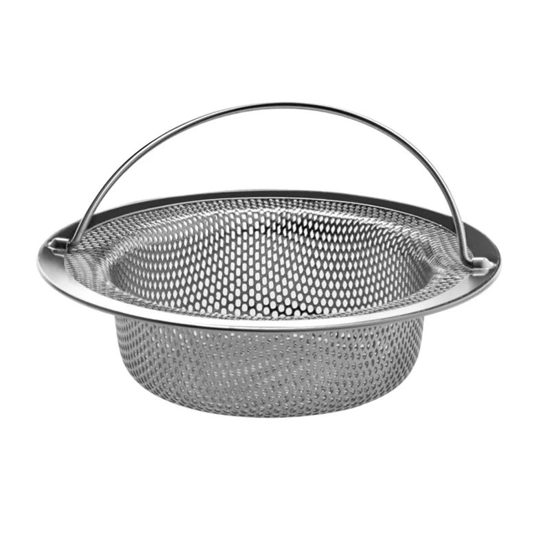 1Pc Stainless Steel Sink Filter Trap Bathtub Hair Catcher Stopper Kitchen Coffee Food Slag Mesh Strainer Floor Drain with Handle