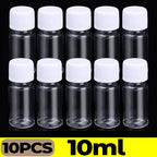 1/20PCS Refillable Bottle Empty Plastic Transparent Bottle with Screw Cap Portable Squeeze Sample Container 10/20/30/50/80/100ml