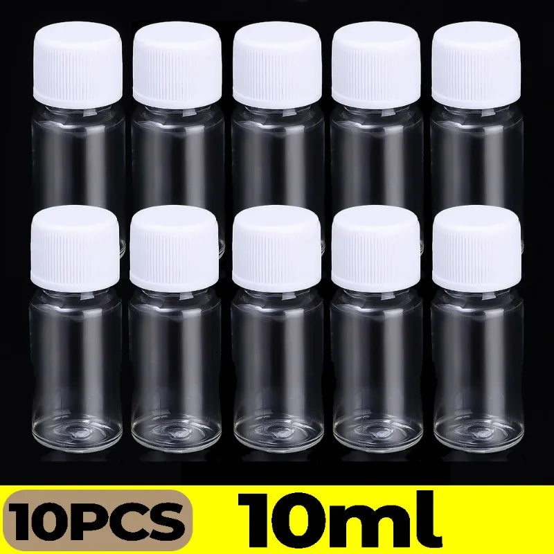 1/20PCS Refillable Bottle Empty Plastic Transparent Bottle with Screw Cap Portable Squeeze Sample Container 10/20/30/50/80/100ml