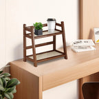 Countertop Organizer 2 Layer Coffee Cup Holder Multipurpose Bamboo Storage Shelf for Hotel Apartment Dressing Table Kitchen Home
