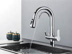 Black Purification Kitchen Faucets Pull Out Kitchen Water Filter Tap 3 Way Mixer Tap torneira para cozinha de parede Crane