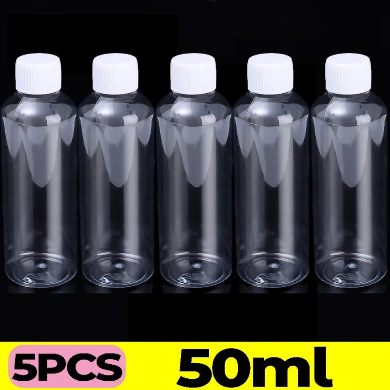 1/20PCS Refillable Bottle Empty Plastic Transparent Bottle with Screw Cap Portable Squeeze Sample Container 10/20/30/50/80/100ml