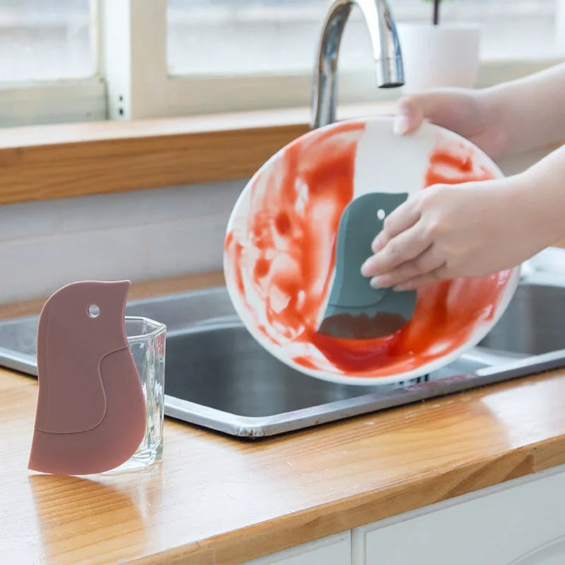 1/3/5pcs kitchen multifunctional soft scraper, dirt and grease cleaning tool, silicone scraper for cleaning pots and oil stains