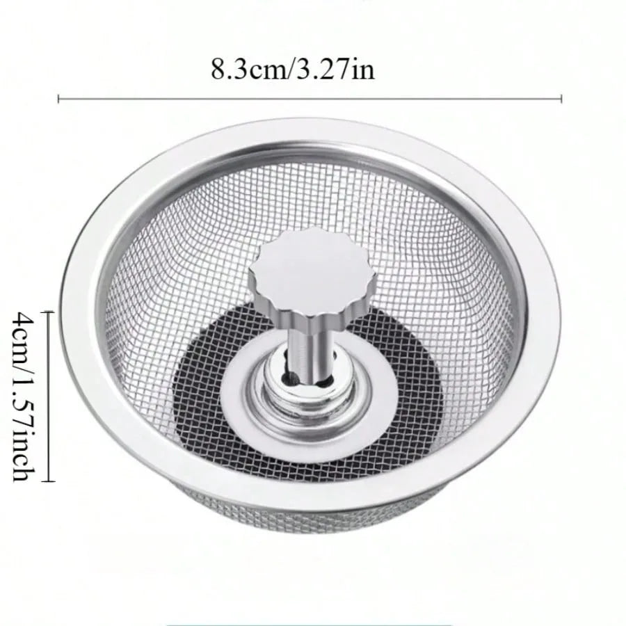 Universal Stainless Steel Sink Kitchen Strainer  Anti-Clogging Mesh Filter for Bathroom  Sinks Manual No Electricity Required