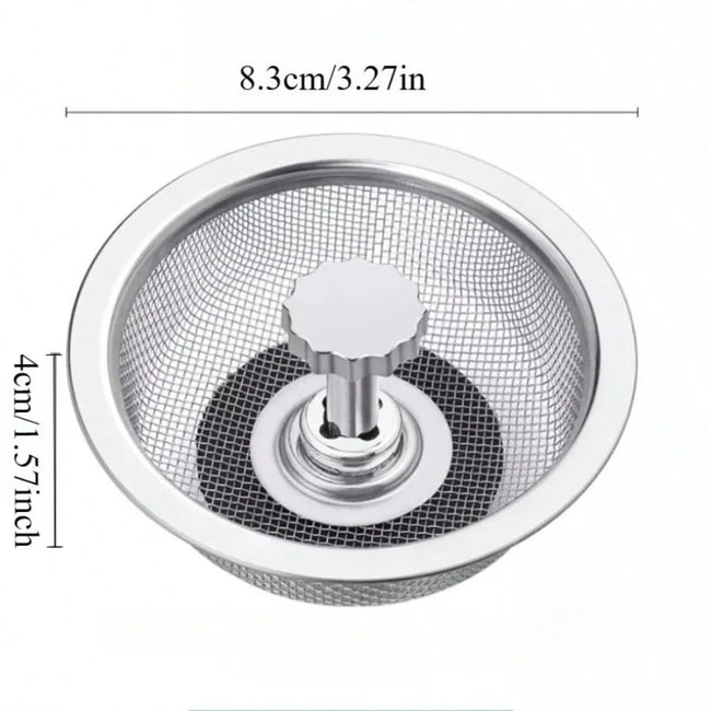 Universal Stainless Steel Sink Kitchen Strainer  Anti-Clogging Mesh Filter for Bathroom  Sinks Manual No Electricity Required Main Image