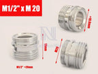 1pc 1/2'' BSP Male Thread Change To 16 18 20 22 24 26 28 30  Male Female Faucet Adapter Kitchen Bathroom Brass Water Tape Joint
