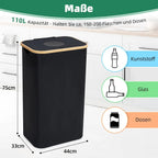 110L/160L Recycling Basket Collection Bag Empty Bottle Storage, Oxford Cloth Foldable, With Removable Recyclable Bottle Tote Bag