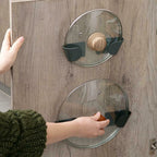 Pot Lid Holder Wall Mounted Hanging Holders for Pan Pot Cover Racks Cabinet Door Pan Lid Organizer Kitchen Storage Rack