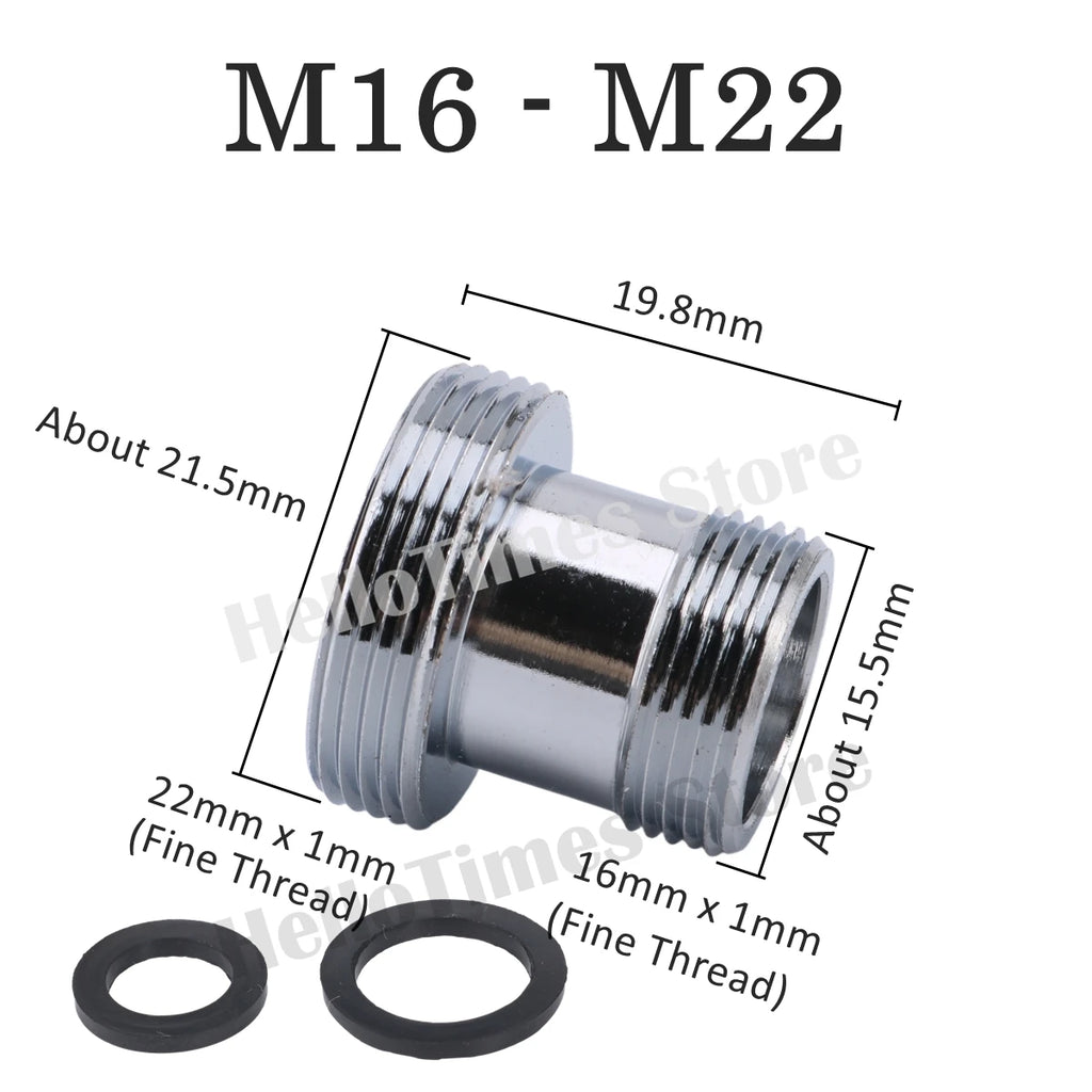 lengthened Kitchen Faucet Adapter 16 18 20 22 24mm To M22 Connector Kitchen Aerator Water Faucet  Bubbler Conversion Fittings