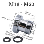 lengthened Kitchen Faucet Adapter 16 18 20 22 24mm To M22 Connector Kitchen Aerator Water Faucet  Bubbler Conversion Fittings