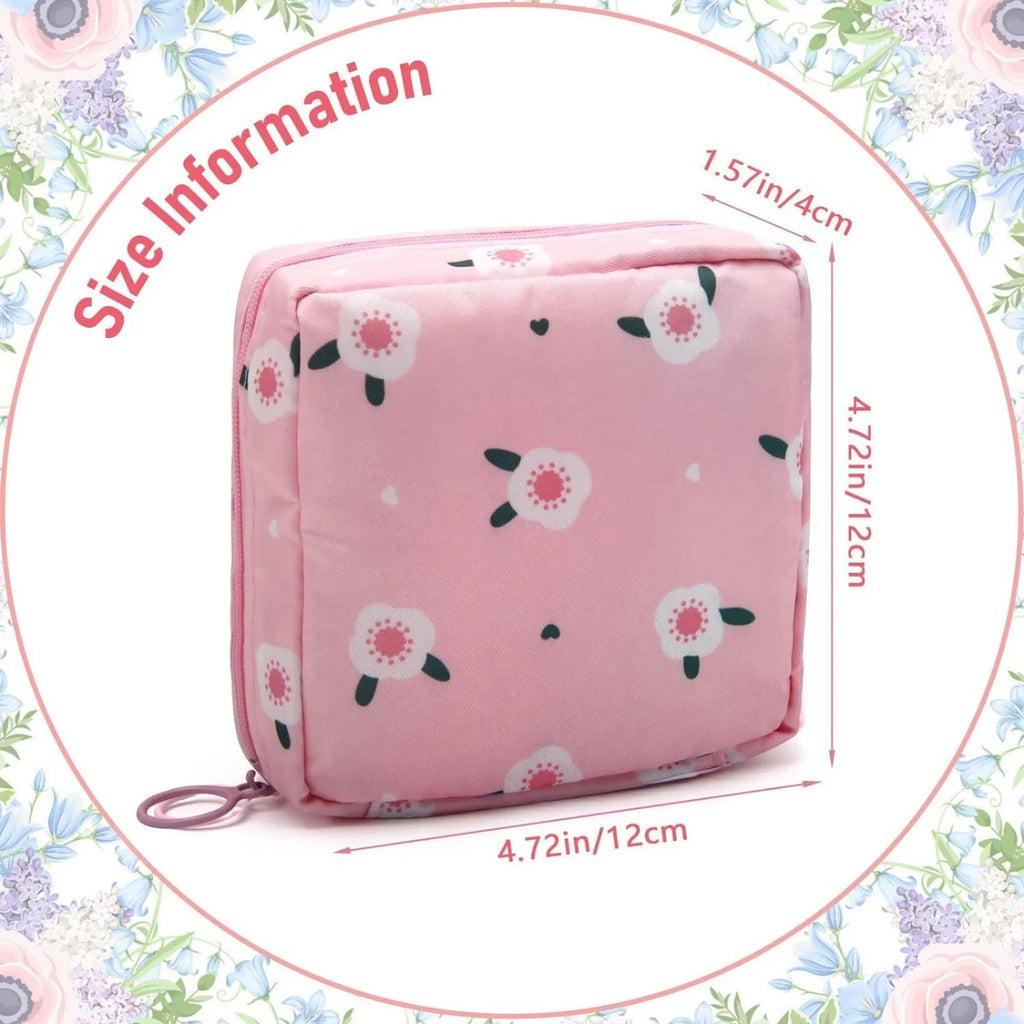 Portable Waterproof Sanitary Pad Holder Bag - Zippered Pouch for Tampons Pads, Menstrual Organizer for Women Girls Travel