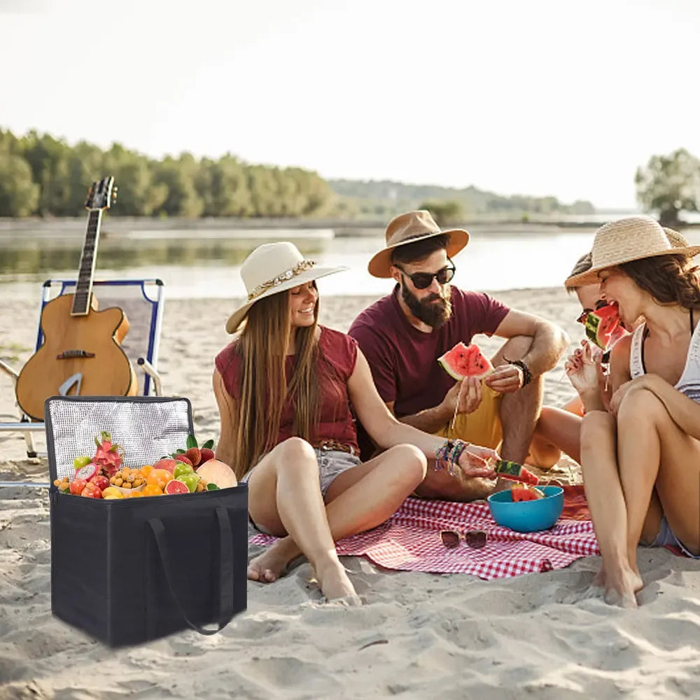 Insulated Thermal Cooler Bag Insulation To Keep Cold Large Capacity Portable Lunch Bag Zip Picnic Camping Tin Foil Food Bags