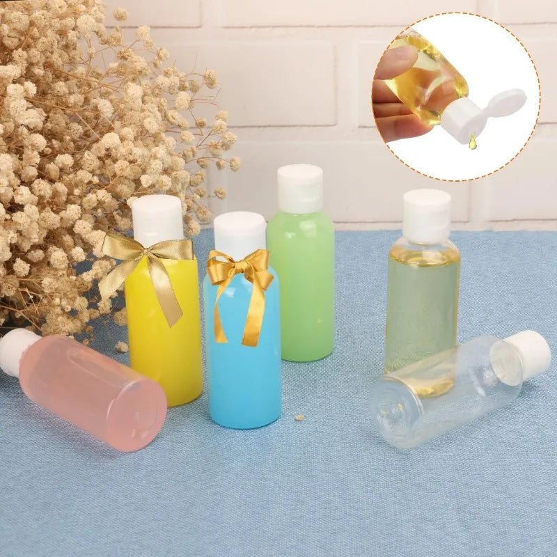1/20PCS Refillable Bottle Empty Plastic Transparent Bottle with Screw Cap Portable Squeeze Sample Container 10/20/30/50/80/100ml