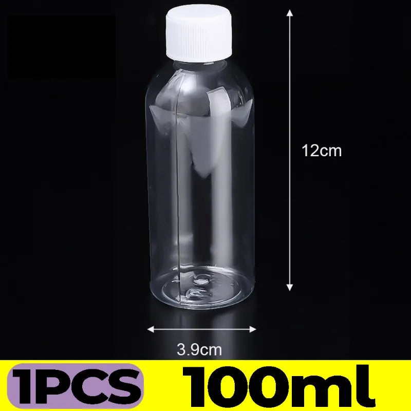 1/20PCS Refillable Bottle Empty Plastic Transparent Bottle with Screw Cap Portable Squeeze Sample Container 10/20/30/50/80/100ml