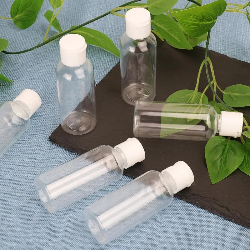 1/20PCS Refillable Bottle Empty Plastic Transparent Bottle with Screw Cap Portable Squeeze Sample Container 10/20/30/50/80/100ml