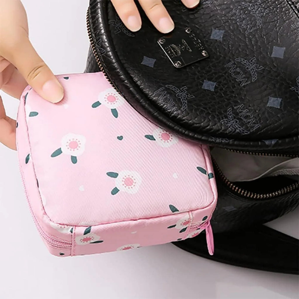 Portable Waterproof Sanitary Pad Holder Bag - Zippered Pouch for Tampons Pads, Menstrual Organizer for Women Girls Travel