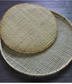 Bamboo Weaving Flat Perforated Sieve Dustpan Household Weaving Handmade Bamboo Products Bamboo Sieve porose roundness