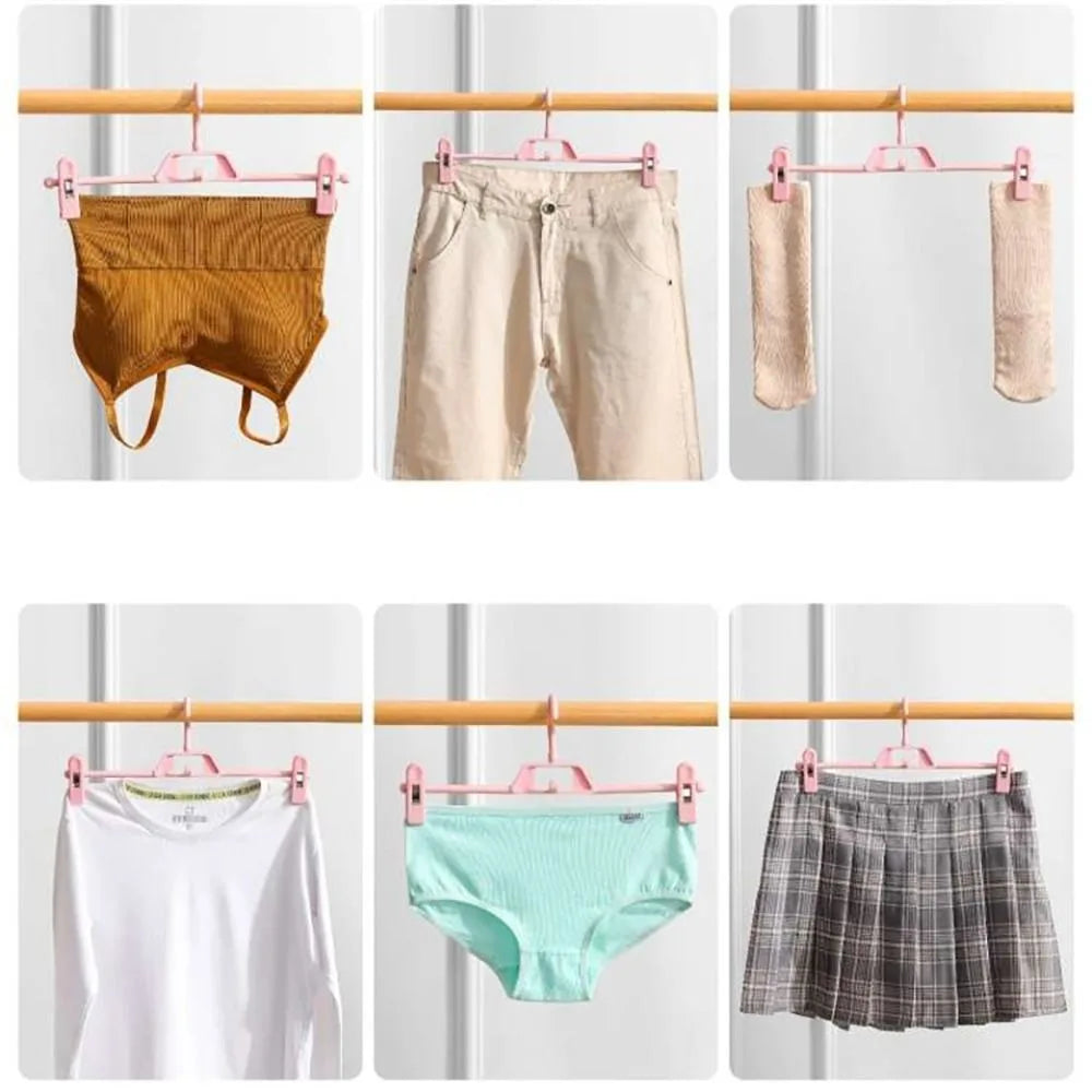 5PCS New Adjustable Skirt Peg Hanger Non-Slip Portable Trouser Clips Save Space Hangers Household