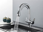 Black Purification Kitchen Faucets Pull Out Kitchen Water Filter Tap 3 Way Mixer Tap torneira para cozinha de parede Crane