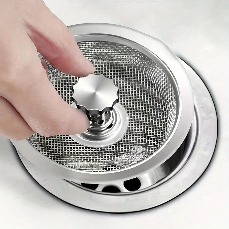 Universal Stainless Steel Sink Kitchen Strainer  Anti-Clogging Mesh Filter for Bathroom  Sinks Manual No Electricity Required