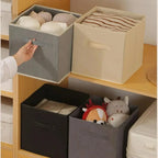 1PC Cube Storage Box Non Woven Foldable Home Supplies Wardrobe Space Saving for Toy Clothes Office Storage Organizer
