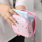 Portable Waterproof Sanitary Pad Holder Bag - Zippered Pouch for Tampons Pads, Menstrual Organizer for Women Girls Travel