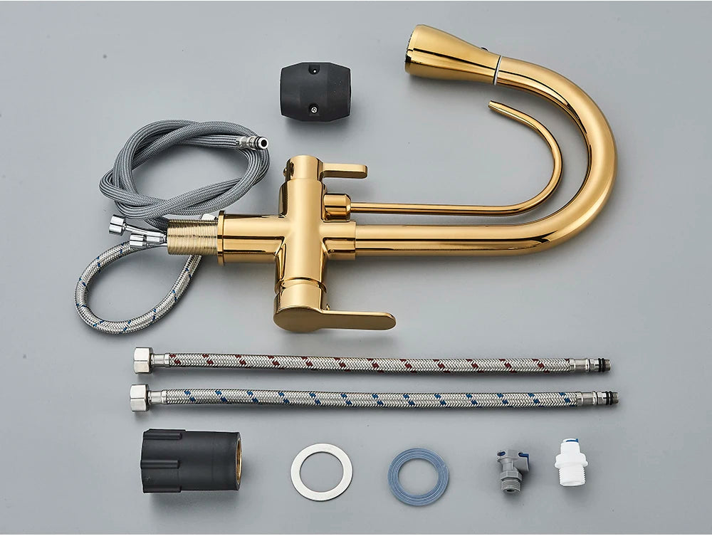 Black Purification Kitchen Faucets Pull Out Kitchen Water Filter Tap 3 Way Mixer Tap torneira para cozinha de parede Crane