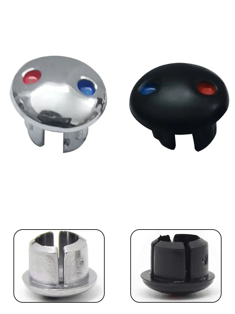 10PCS Faucet Handle Hot And Cold Water Sign Red And Blue Label Decoration Cover Kitchen Bathroom Mixer Tap Indicate For Holes