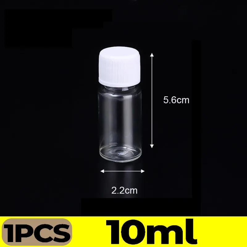 1/20PCS Refillable Bottle Empty Plastic Transparent Bottle with Screw Cap Portable Squeeze Sample Container 10/20/30/50/80/100ml