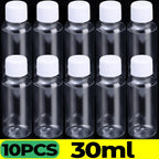 1/20PCS Refillable Bottle Empty Plastic Transparent Bottle with Screw Cap Portable Squeeze Sample Container 10/20/30/50/80/100ml