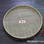 Bamboo Weaving Flat Perforated Sieve Dustpan Household Weaving Handmade Bamboo Products Bamboo Sieve porose roundness