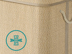 Bamboo Laundry Basket 3 Compartments, Dirty Clothes Hamper, 170 Liters, Removable and Machine Washable Bag, Lid, Handles, Laundr
